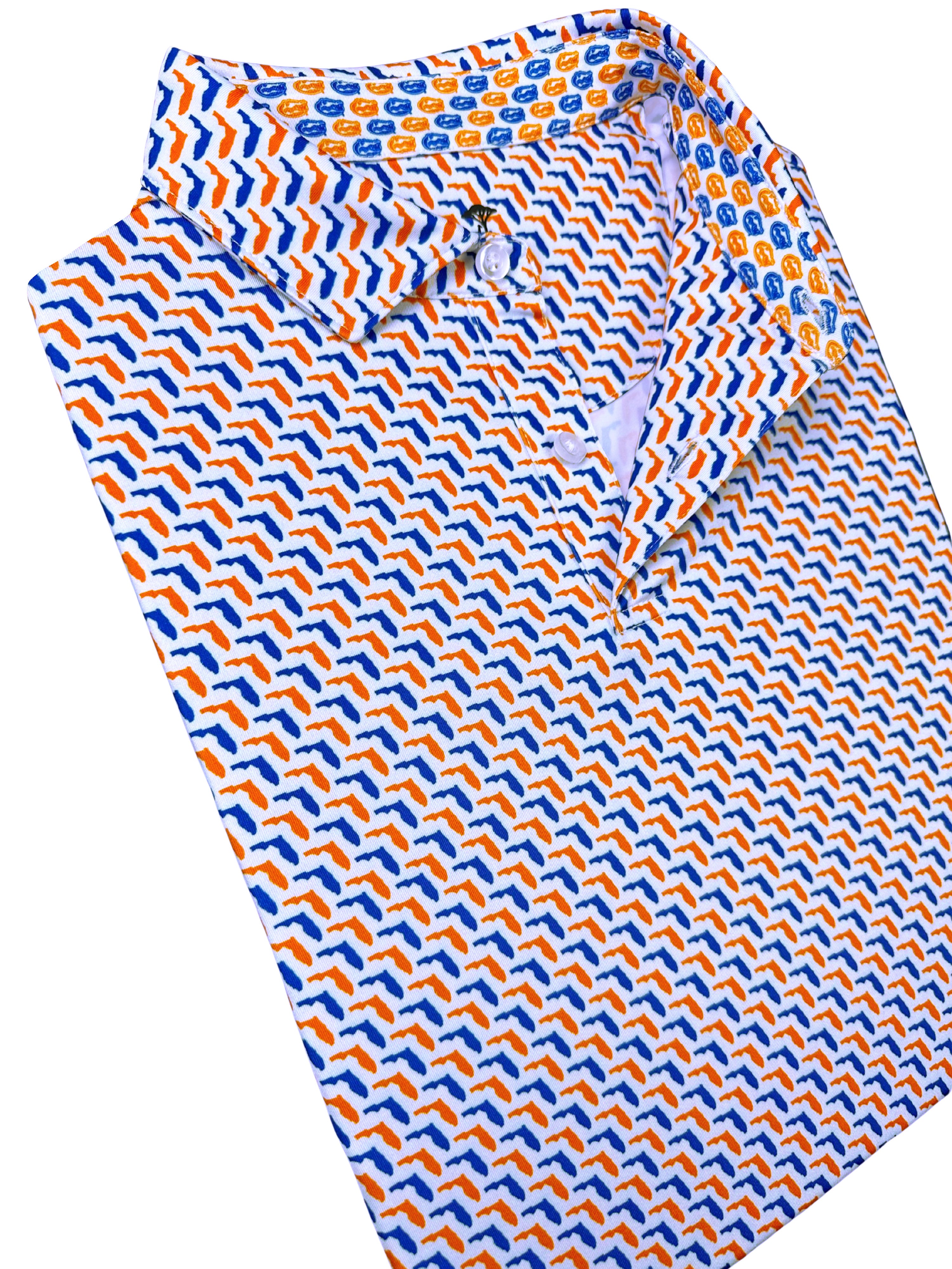 The UF Orange & Blue Print Polo